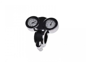 ZEGAREK TERMOMETR NA KIEROWNICĘ 22mm CHOPPER CHROM1